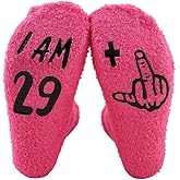 Sudaporn 30 Years Old Birthday Gift for Women Girls Cozy Crew Sock Funny 30 th Birth Day Sock Gifts for Friends Sister Thirty Year Old Happy Birthday Gift Idea Humorous Fuzzy Middle High Sock