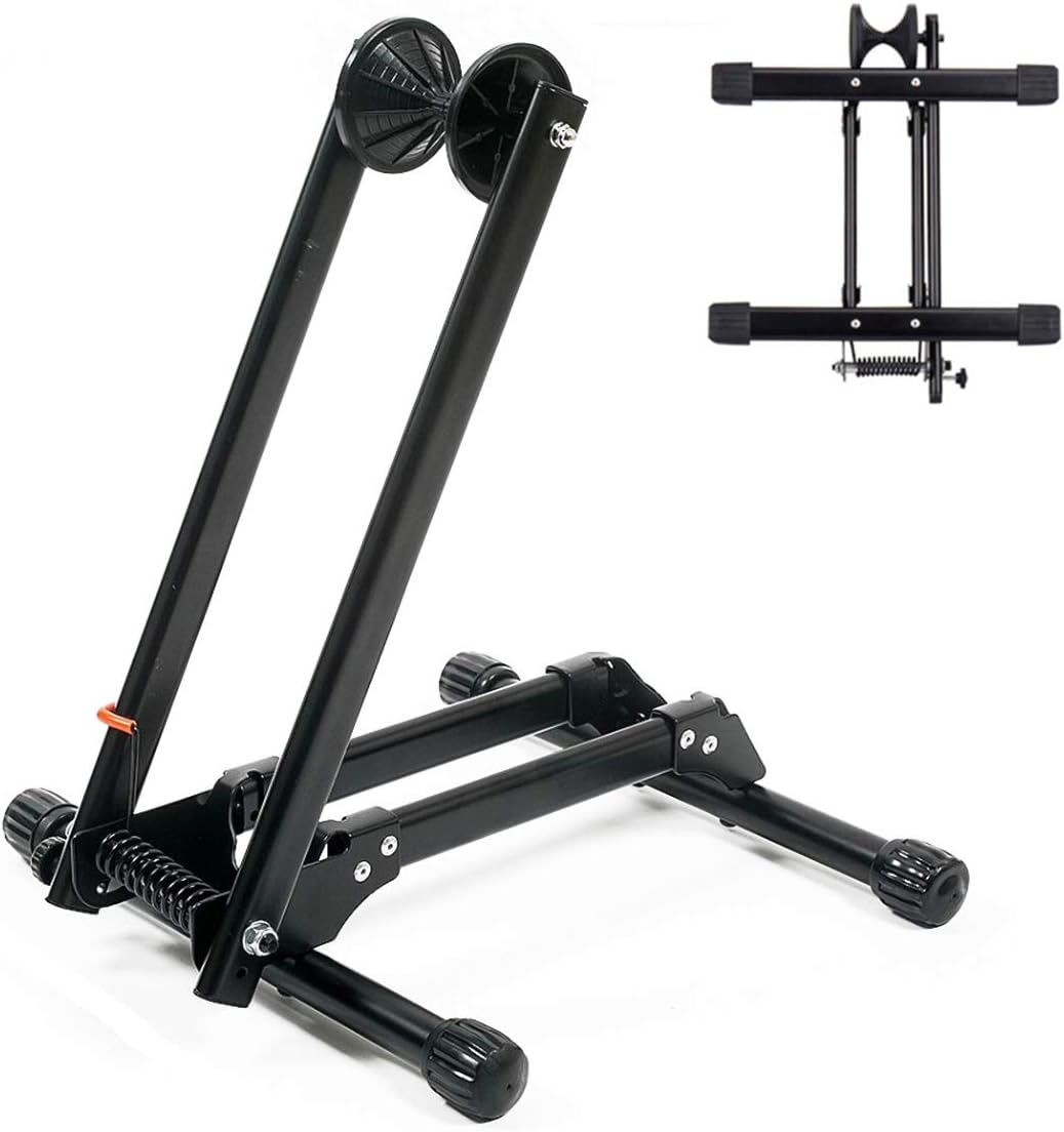 Klevsoure Foldable Floor Bike Stand Portable Bicycle Storage Holder