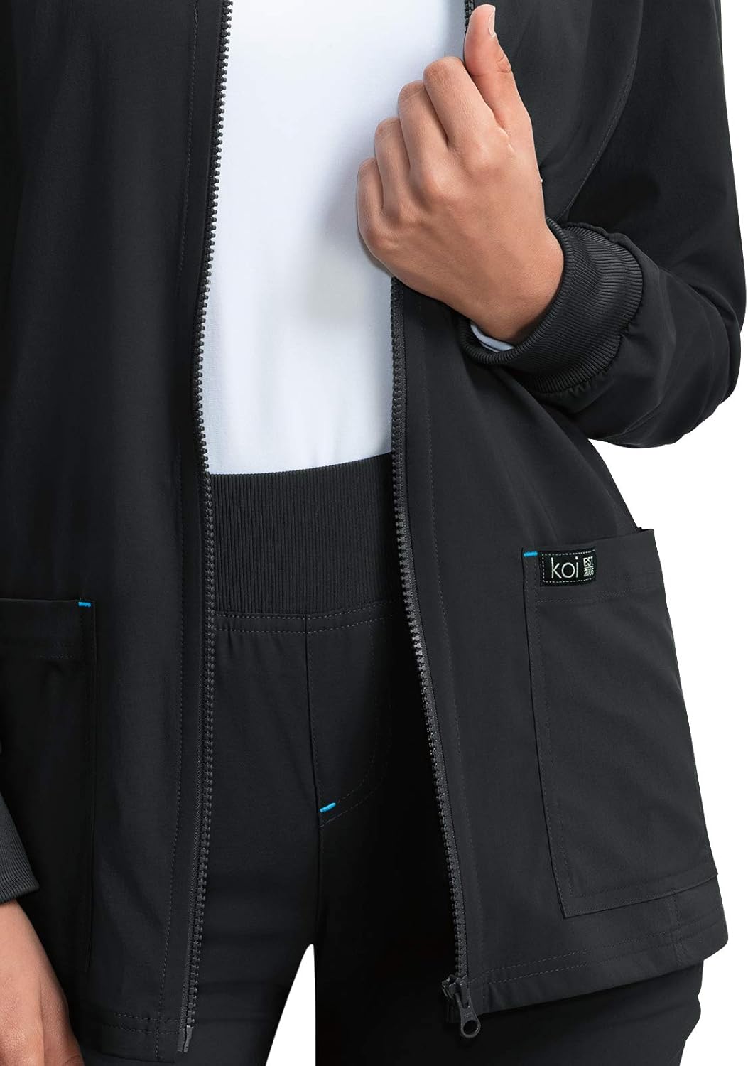 KOI Basics Ultra Comfortable Moisture-Wicking Andrea Scrub Jacket for Women: Clothing
