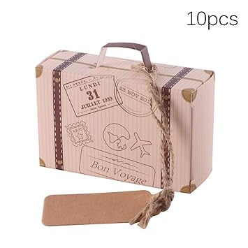 10pcs Lot Diy Travel Paper Box Vintage Mini Suitcase Candy Box