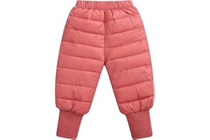 Happy Cherry Kids Down Pants Baby Boys Girls Windproof Warm Snow Pants Winter Thicker Elastic Waist Trousers