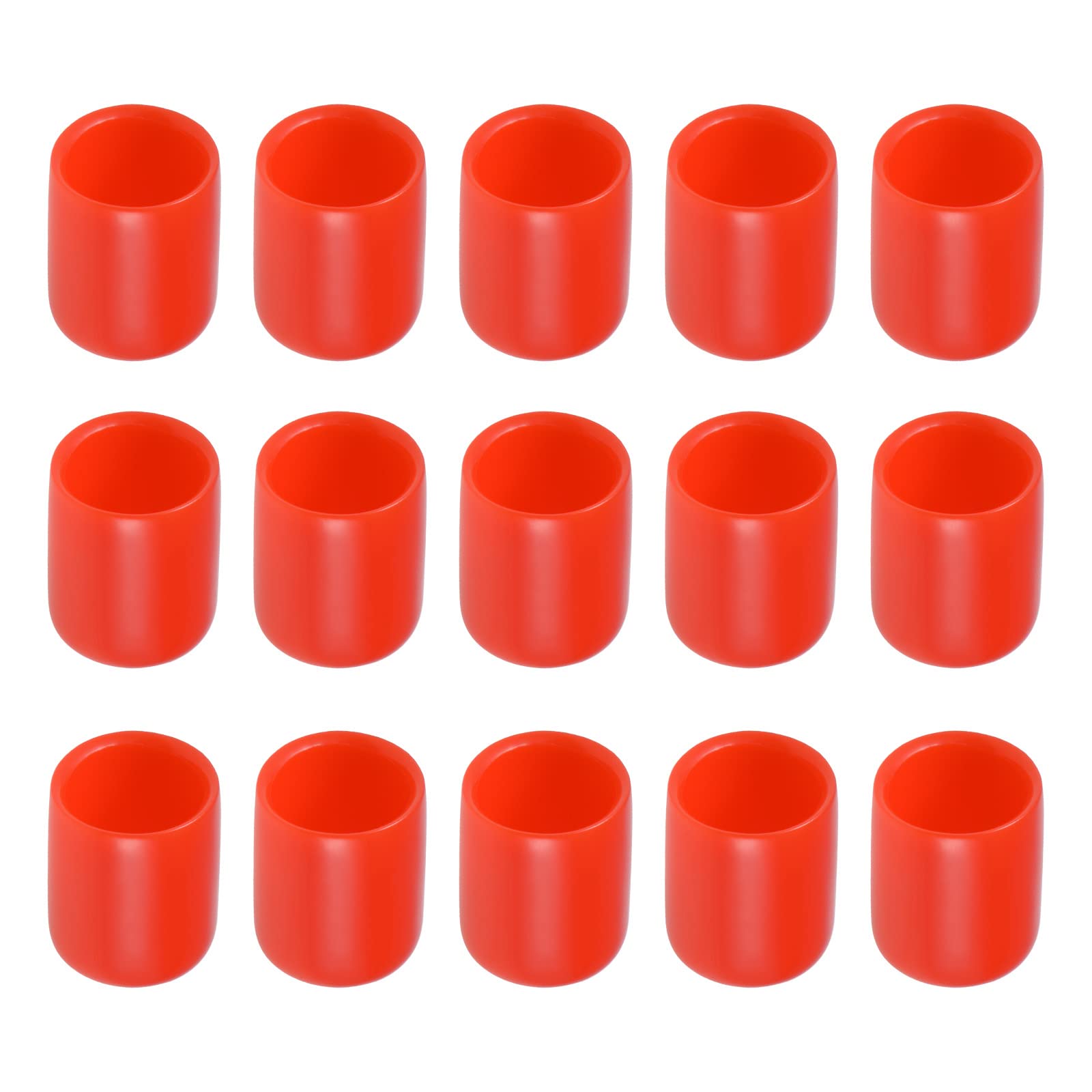 Rebower Screw Thread Protector Cover Rubber End Caps, [for Screw, Bolt] - 14mm ID/Red/100pcs