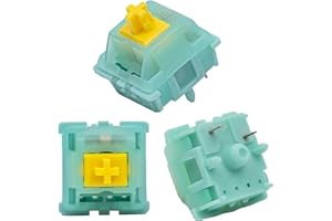 GUYEKS Gateron Jade Yellow Pro V3 Linear Keyboard Switch,5-Pin 55gf Pre-lubed Gaming Keyboard Switch Compatible with MX Mechanical Keyboard(72PCS,Jade Yellow Pro)