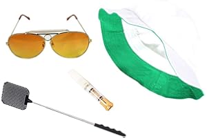 COSTUMEBASE Fear & Loathing Las Vegas Hat Orange Sun Glasses Cigarette Holder Flyswatter