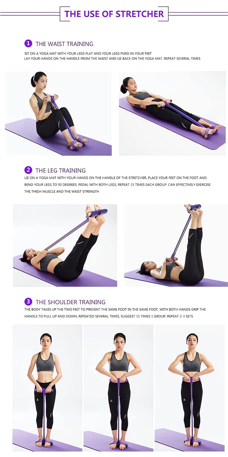 21 Fitness Resistance Bands-4 Tube Pedal Ankle Puller - 2023 New Sit up Leg Stretch Rope Exercise Bands with Handles, Stretching Workout Fitness Bands for Arm Weights Exercise Equipment