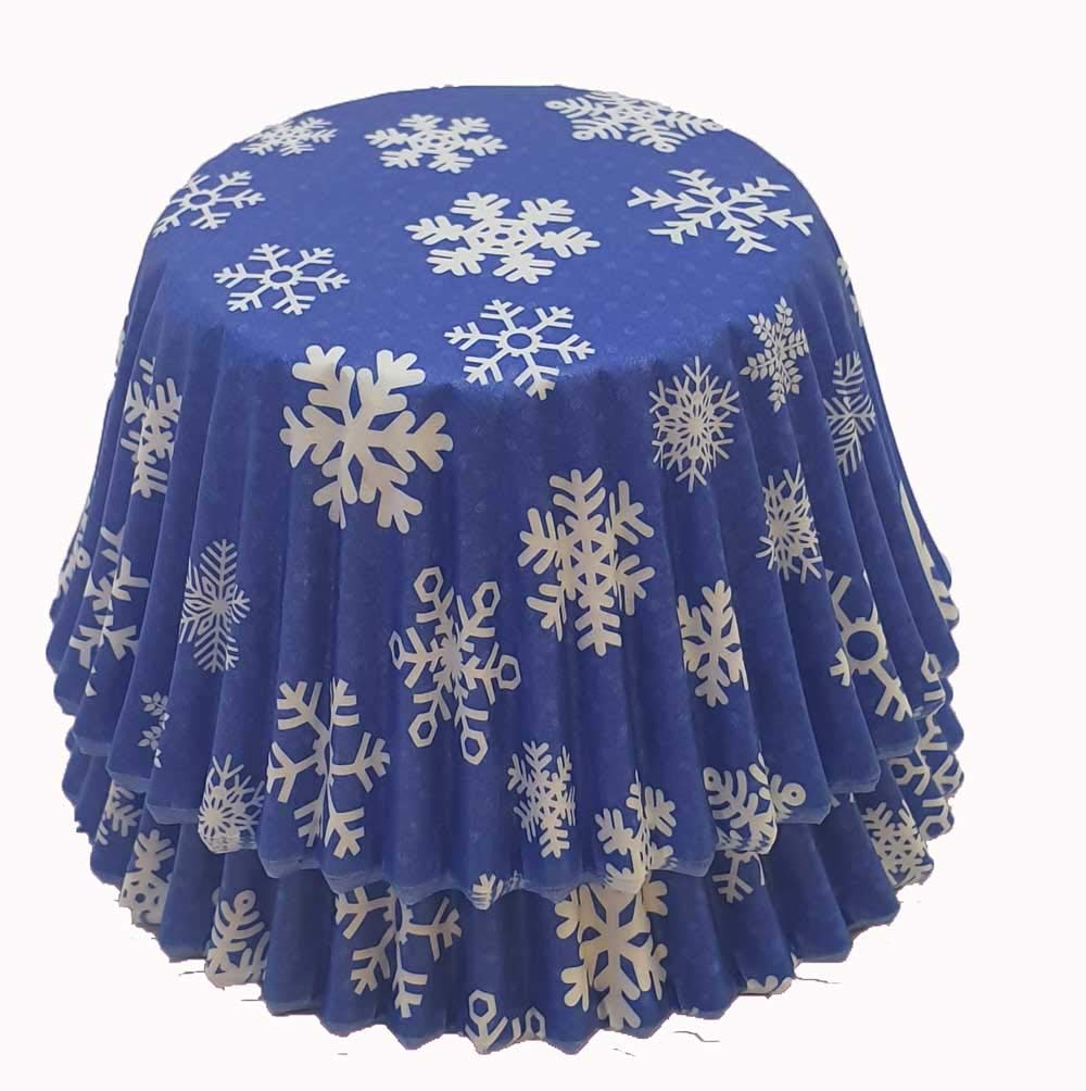 Scrumptious 5138-180 Cupcake Midnight Blue Snowflakes (180 Cases), Paper