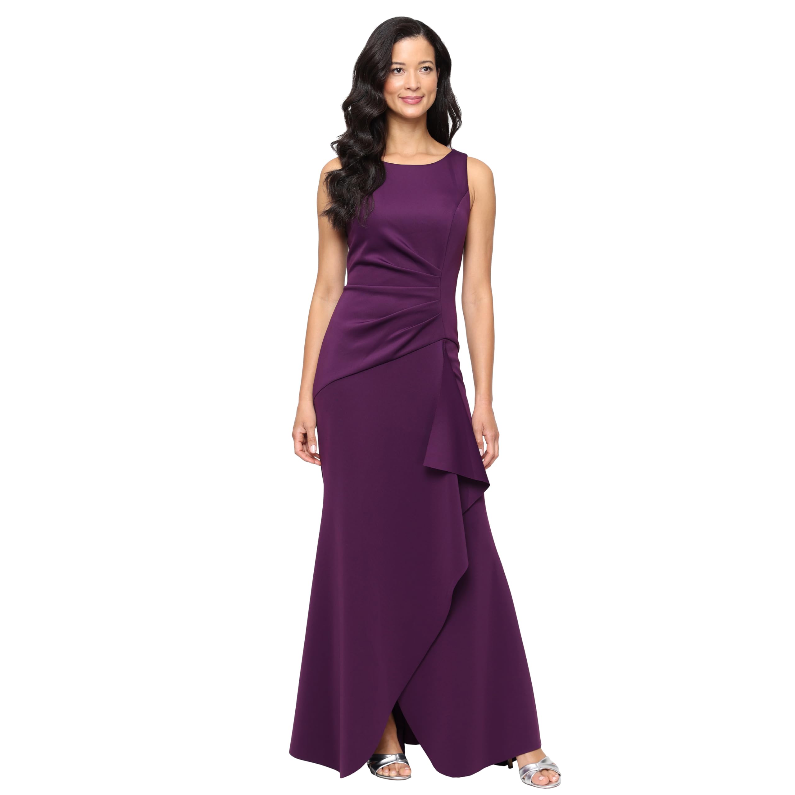 Photo 1 of Alex Evenings Women's Long Sleeveless Dress, Plum Crepe