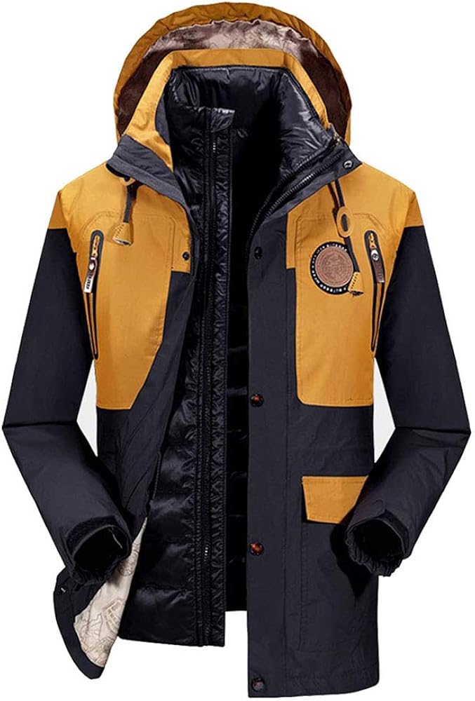 RSTJSjcw Men's Waterproof 3in1 Ski Jacket Down Jacket
