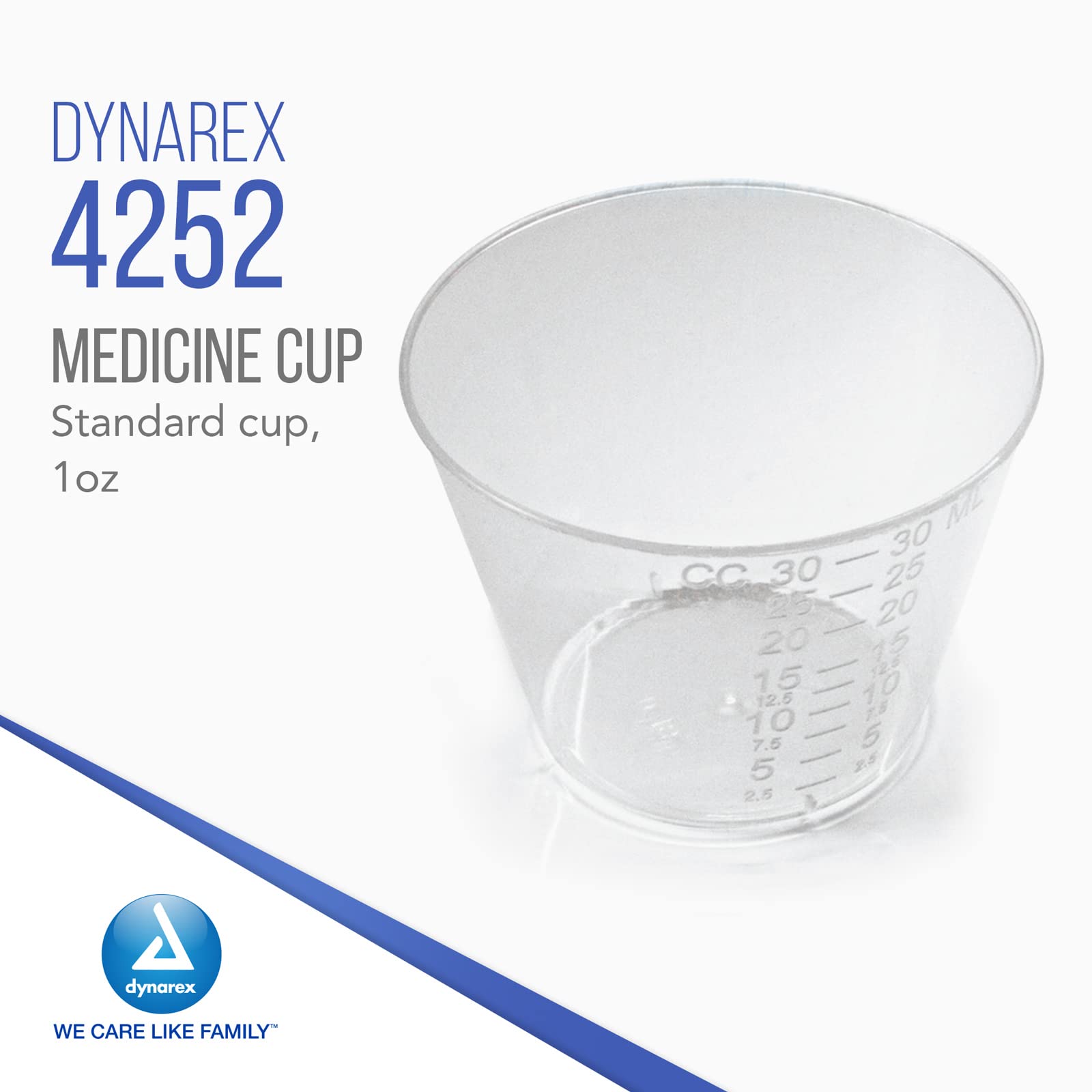 Condition photo showing New/Like New for dynarex standard medicine cups, 1 oz., made with translucent plastic, for measuring and dispensing l