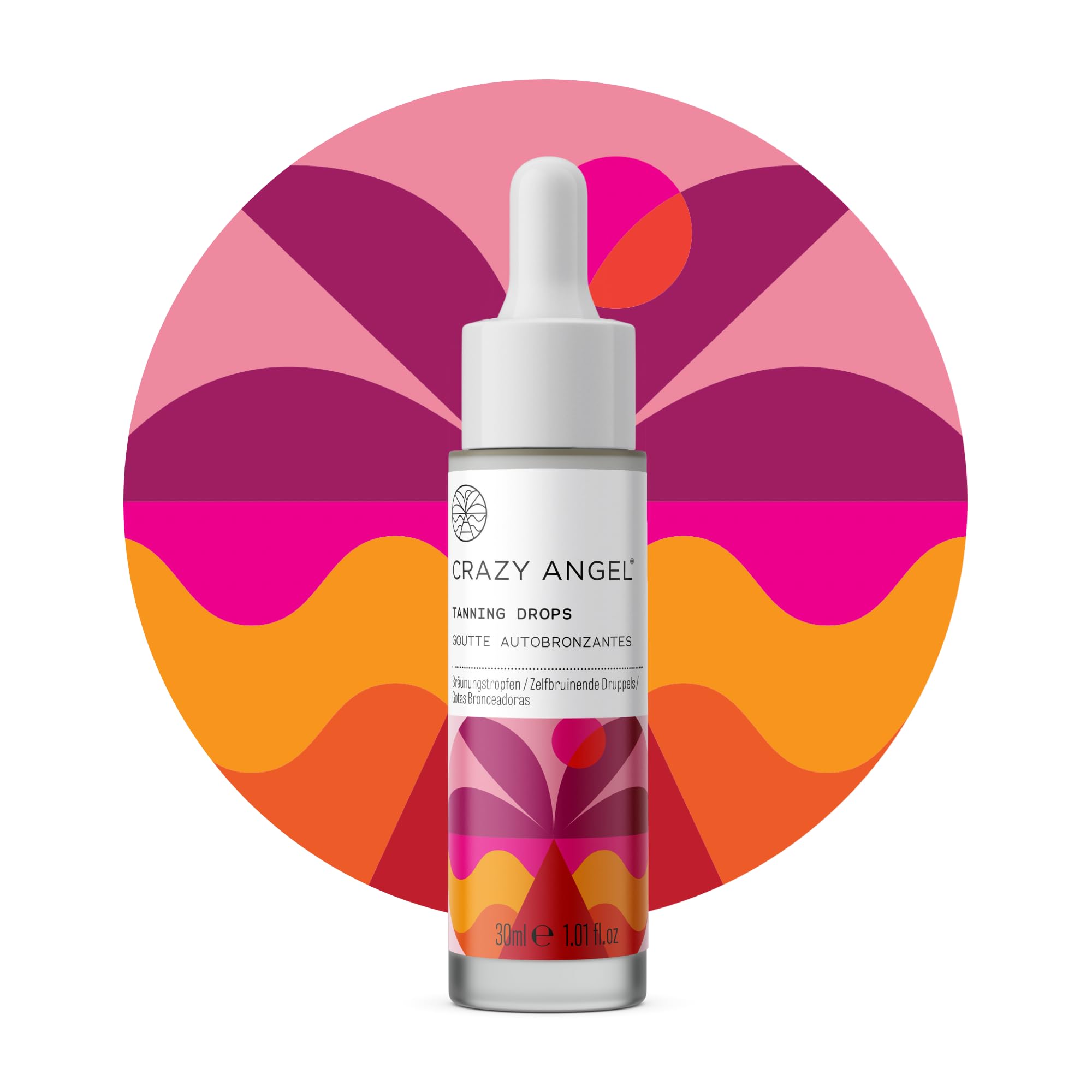 Crazy Angel Vegan Tanning Drops. Buildable Pigmented Tanning Drops for Moisturiser. Made in UK. 30ml.