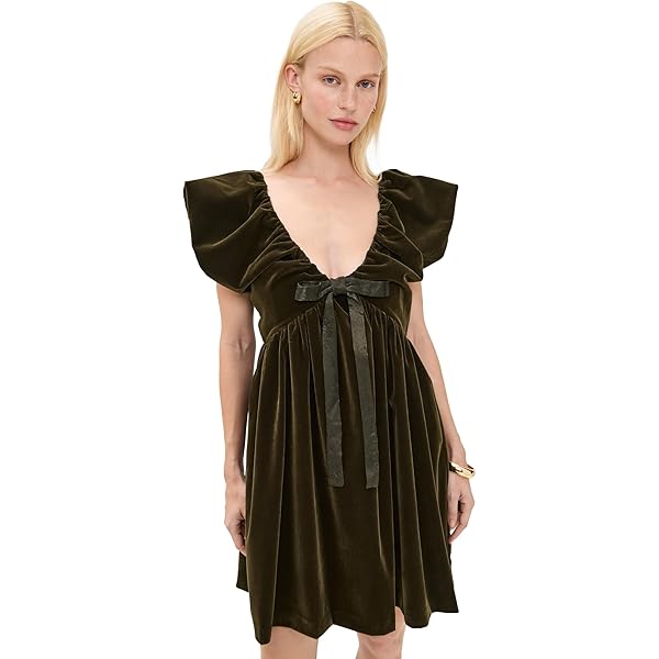 how to accessorize a black sequin dress No Dress Velvet Bow Long Sleeve Mini Dress main image 1