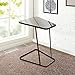 Lifewit End Table Side Snack Coffee Sofa Table Modern Tempered Glass Steel, Black