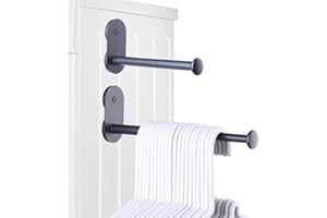 Extendable Magnetic Hanger Holder for Laundry Room, Clothes Hanger Orangizer Rack for Side of Washer or Dryer, Space Saving L