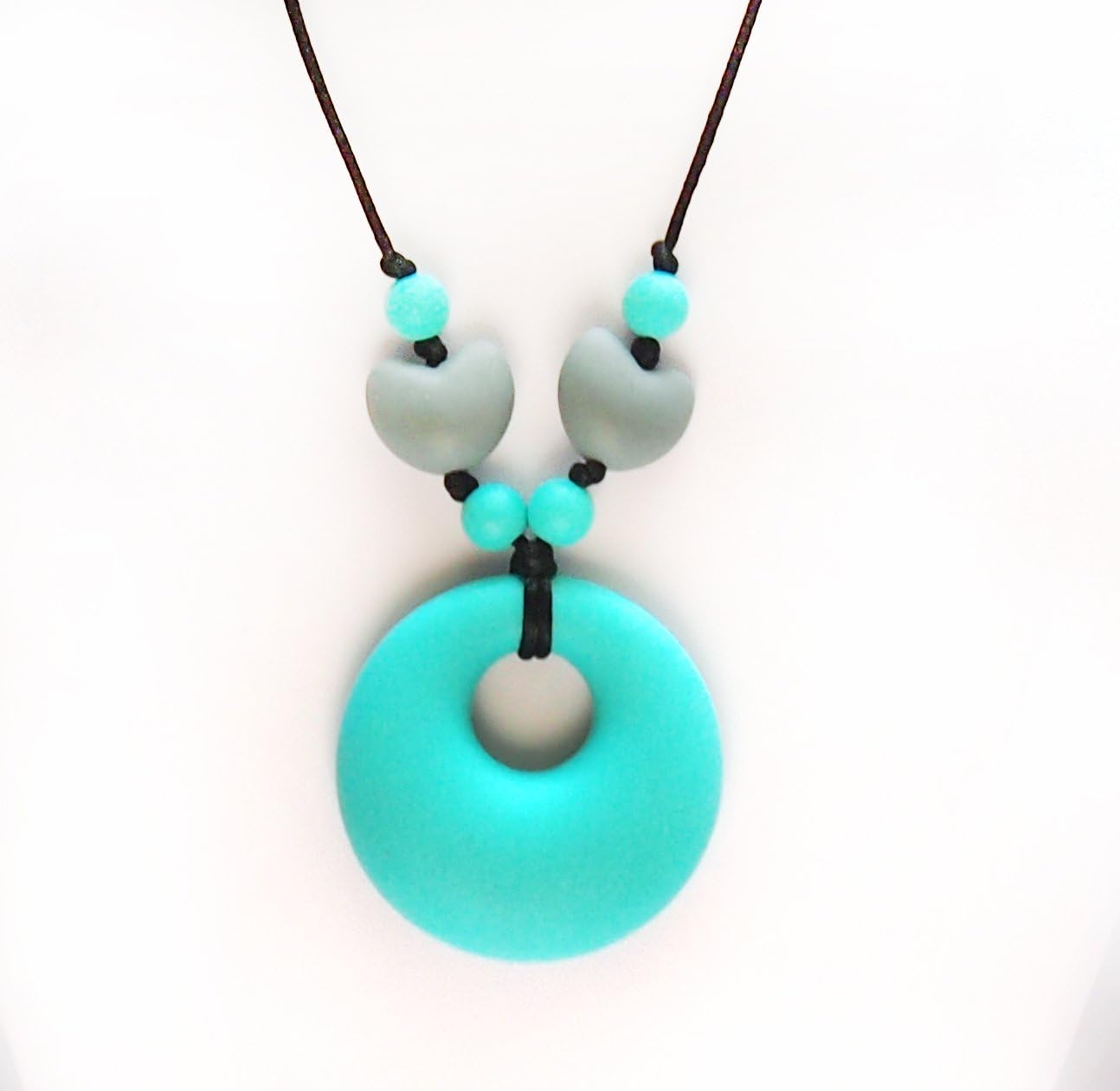 Lily Bear Silicone Baby Teething & Breastfeeding Pendant Necklace/Jewellery for Mum (Aqua)