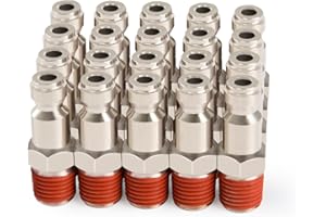 ChillWaves Automotive T-Style Air Plug, 1/4" NPT Male Pneumatic Plugs, Air Compressor Accessories Fittings(20-PACK)