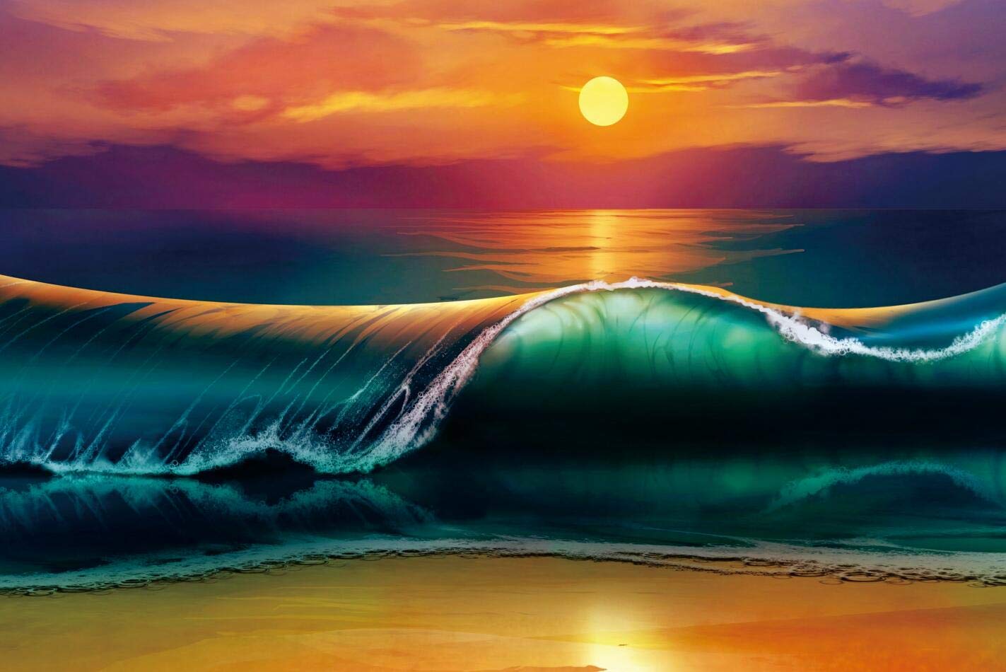 Ingooood- Jigsaw Puzzles 1000 Pieces for Adult- Tranquil Series- Island Sunset_IG-0550 Entertainment Wooden Puzzles Toys