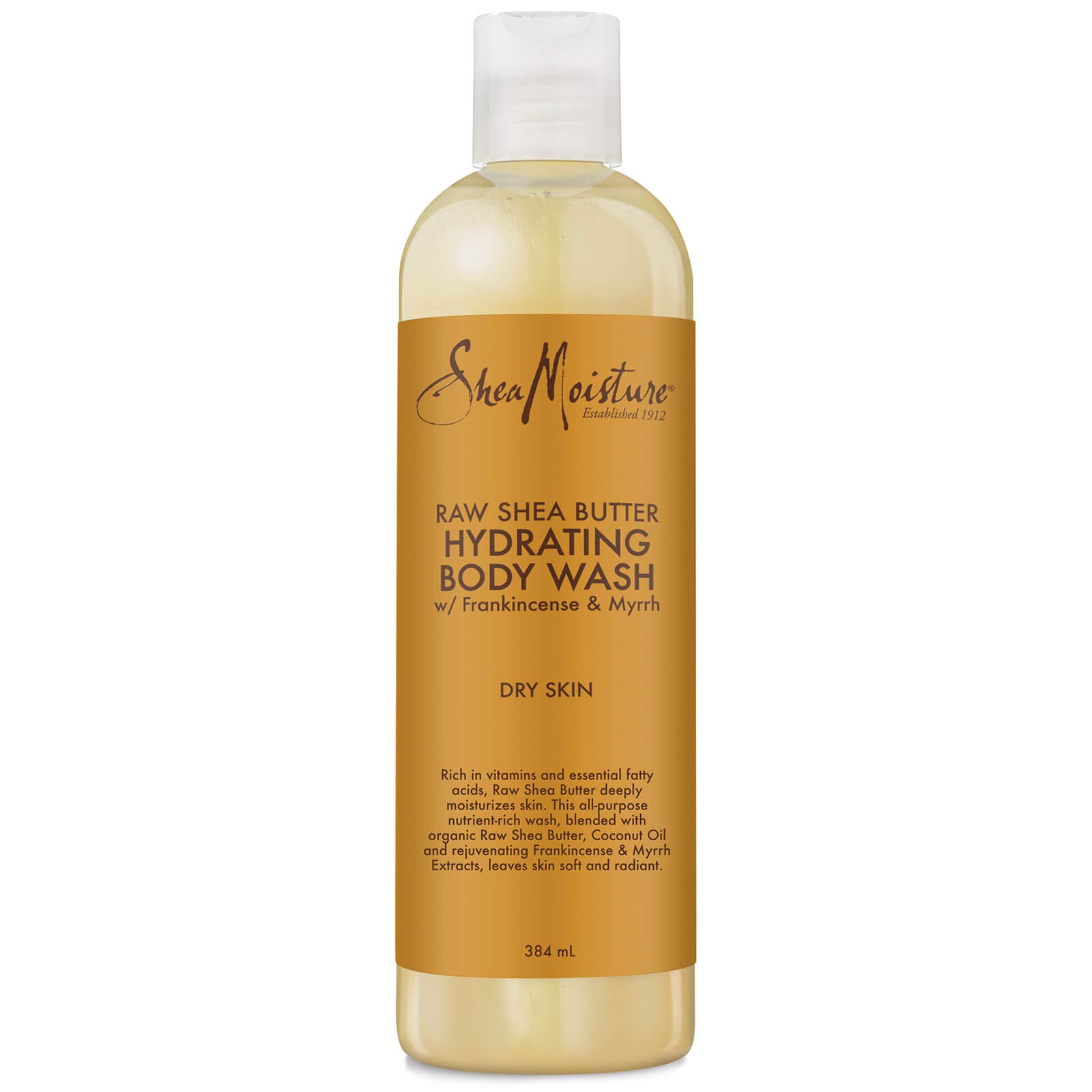 Shea Moisture Raw Shea Butter Hydrating Body Wash, with Frankincense and Myrrh, for Dry Skin 384 ml