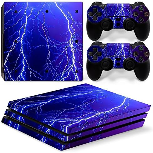 ModFreakz® Console/Controller Vinyl Skin Set - Blue Lightning for PS4 Pro