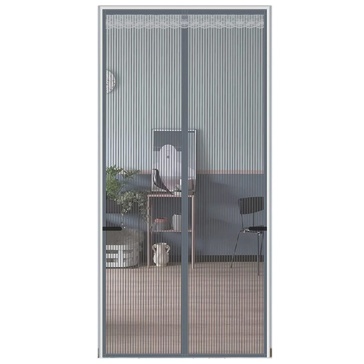 Qrity Magnetic Fly Screen Door 90 x 200cm, Mosquito Screen, Mesh Curtain, Fully Self Seal Automatically, Bug Mesh Curtain for Patio Front Back Door
