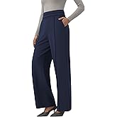 TOPYOGAS Women's High Waisted Straight Leg Work Pants Business Casual Office Dress Pants with Pockets
