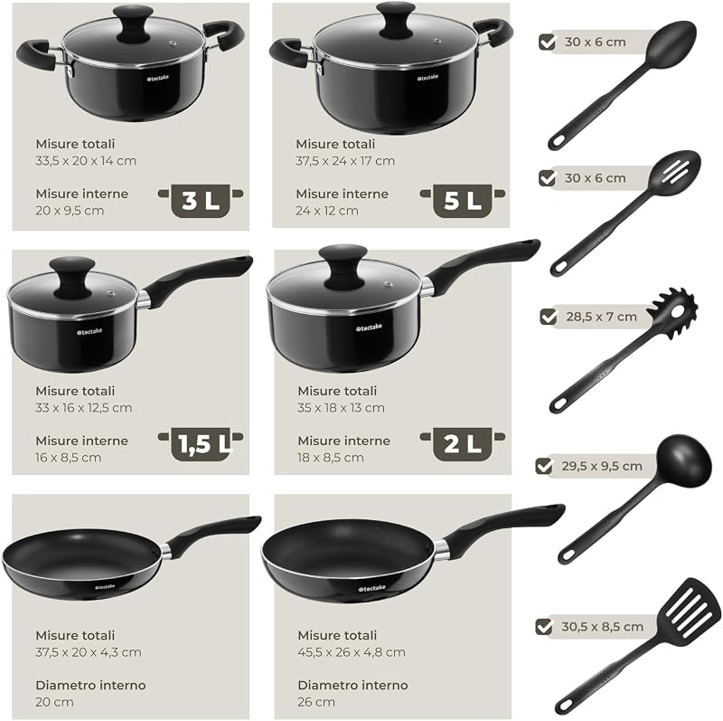® Set da Cucina, 30 Pezzi, Terracotta e Alluminio, Antiaderente