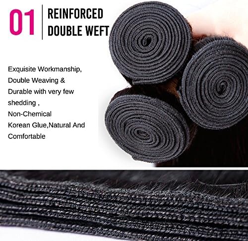 ALLRUN Body Wave Bundles with Closure (16 18 20+16)Brazilian Human Hair 3 Bundles with Closure Body Wave Virgin Hair Lace Closure with Bundles Unprocessed Human Hair Extensions