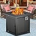 TACKLIFE Propane Fire Pit Table, 28 Inch 50,000 BTU, Outdoor Companion, Auto-Ignition Fire Table with Cover, CSA Certification, Strong Striped Steel Surface, as Table in Summer, Stove in Winter