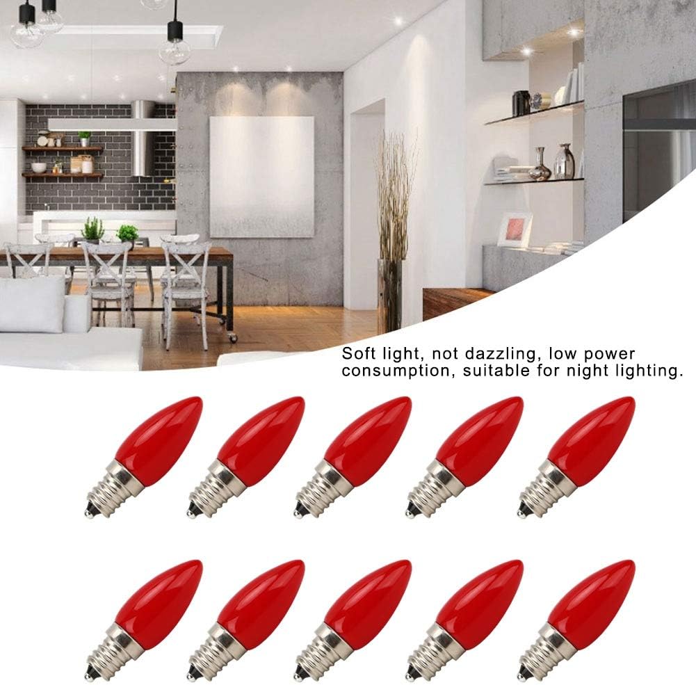 eecoo Retro LED Mini Light Bulb, E12 1.5W AC230V Red Light Candle Bulbs, Soft light Energy Saving Design, for Home Car Lighting Christmas Home Decorative (10Pcs) - Image 4