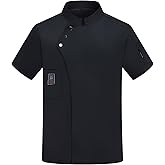 Unisex Chef Coat Short Sleeve Chef Jacket,Breathable,Comfortable Button Closure - Kitchen,Restaurant,Hotel Uniform
