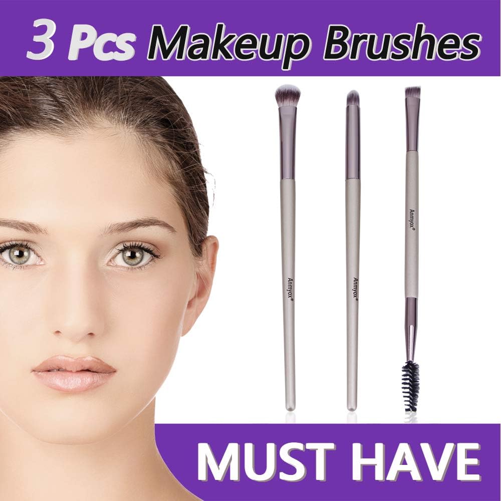 Eye Makeup Brush Set Anmyox 3pcs Soft Makeup Brushes Eyeshadow Eyeliner Blending Kit Synthetic Cosmetic Brushes That Easy To Clean