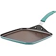 Rachael Ray Cook + Create Nonstick Stovetop Griddle/Grill Pan, Square, 11 Inch, Agave Blue