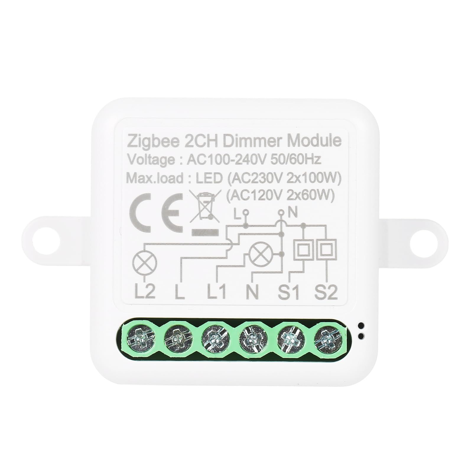 Vislone Dimmer Switch Module App Remote Control Curtain Switch Works with Alexa Google Home 2 Gang Switch