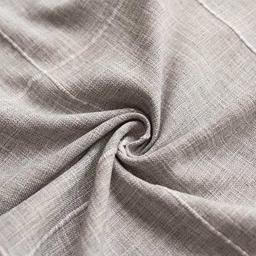 JZY Heavy Duty Cotton Linen Tablecloth for Rectangular Tables Solid Embroidery Lattice Table Cloth for Kitchen Dinning Tabletop Decoration (52"x70", Grey)