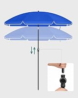 SONGMICS Parasol 160 cm UPF 50+ Tilt & Height Adjustable Beach Umbrella Blue view 7