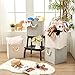 EZOWare Foldable Fabric Storage Bin with Cotton Rope Handle, Collapsible Resistant Basket Box Organizer for Nursery, Closet, and More (Set of 2, Beige)