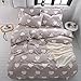 BuLuTu Strawberry Rabbit Girls Bedding Duvet Cover Set Twin White Pink Cotton with Zipper Closure,Grid Checkered Reversible Red Dots Print Cute Kids Duvet Cover Set Twin Size,68x86 in,No Comforter