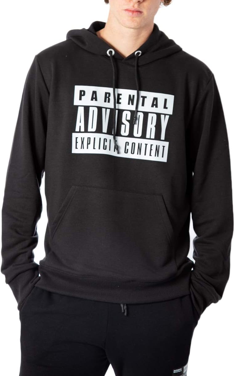 Parental Advisory Man Hoodie Logo frontale pa501u s Black