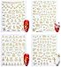 9 Sheets 3D Christmas Nail Art Decals Gold Self-Adhesive Nail Stickers Winter New Year Nail Art Decoration Santa Claus Tree Snowflake Deer Snowman Nail Design Sticker for Christmas Party Supplies