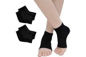 ZAKASA Moisturizing Gel Heel Socks for Dry Cracked Heels Repair - 2 Pairs Gel Lined Toeless Spa Socks for Foot Care Treatment Overnight