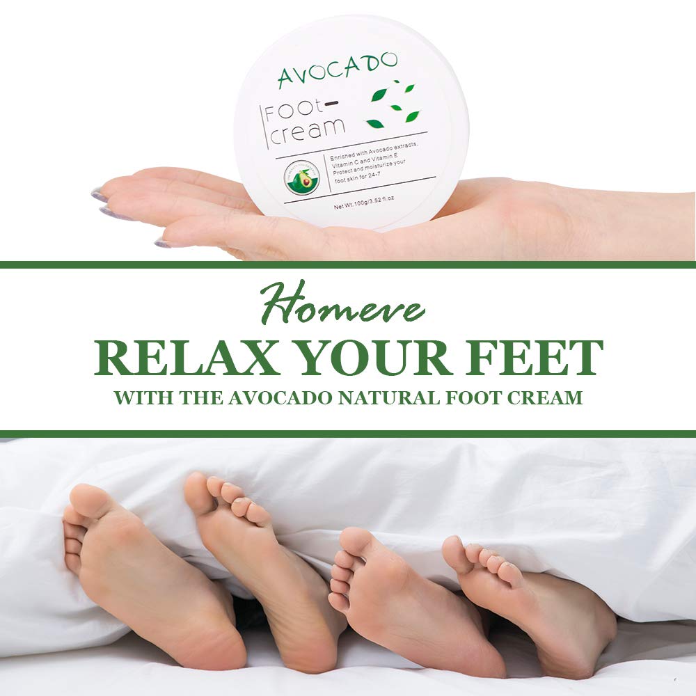 Avocado Essence Foot Cream | Non-greasy Foot Lotion for Rough, Dry, Calloused Feet, Heels and Soles | Exfoliator & Moisturizer | Organic Feet Balm for softening rough skin on feet | 3.52 fl.oz : Beauty