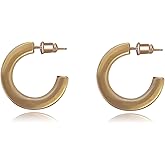 Surrounded Forest Vintage Copper Hoop Earrings Antique Ethnic Hoop Earrings for Women,Hypoallergenic Bronze Hoops for Women