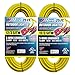 US Wire 74025 12/3 SJTW 3-Wire Grounded Yellow Vinyl Cord with Illuminated Plugs (25-Feet) Bundle (2 Items)