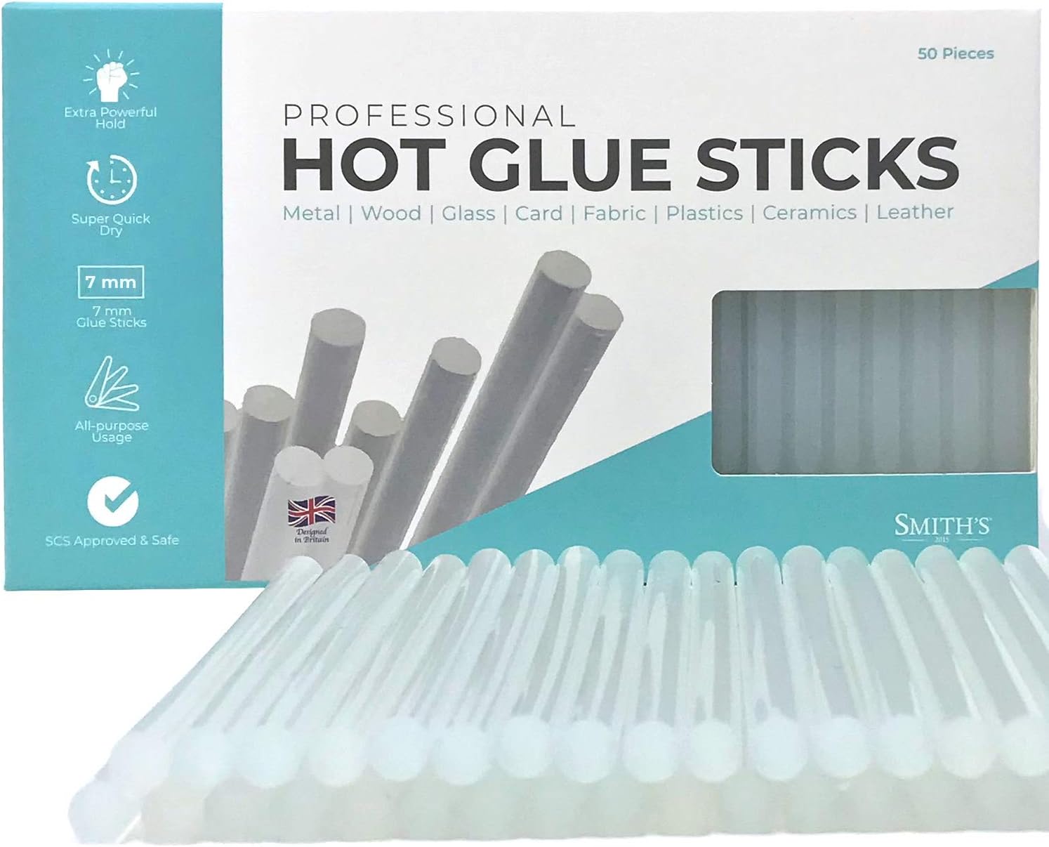 Smith’s® 50 Pack of Professional Grade A+ Hot Glue Sticks 7mm