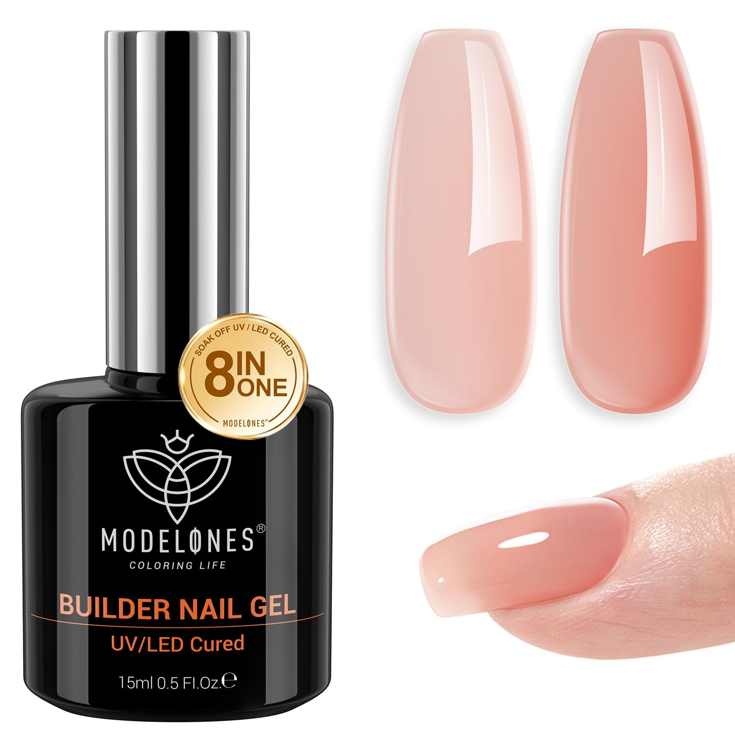 modelones Builder Nail Gel, 8-in-One Sheer Nude