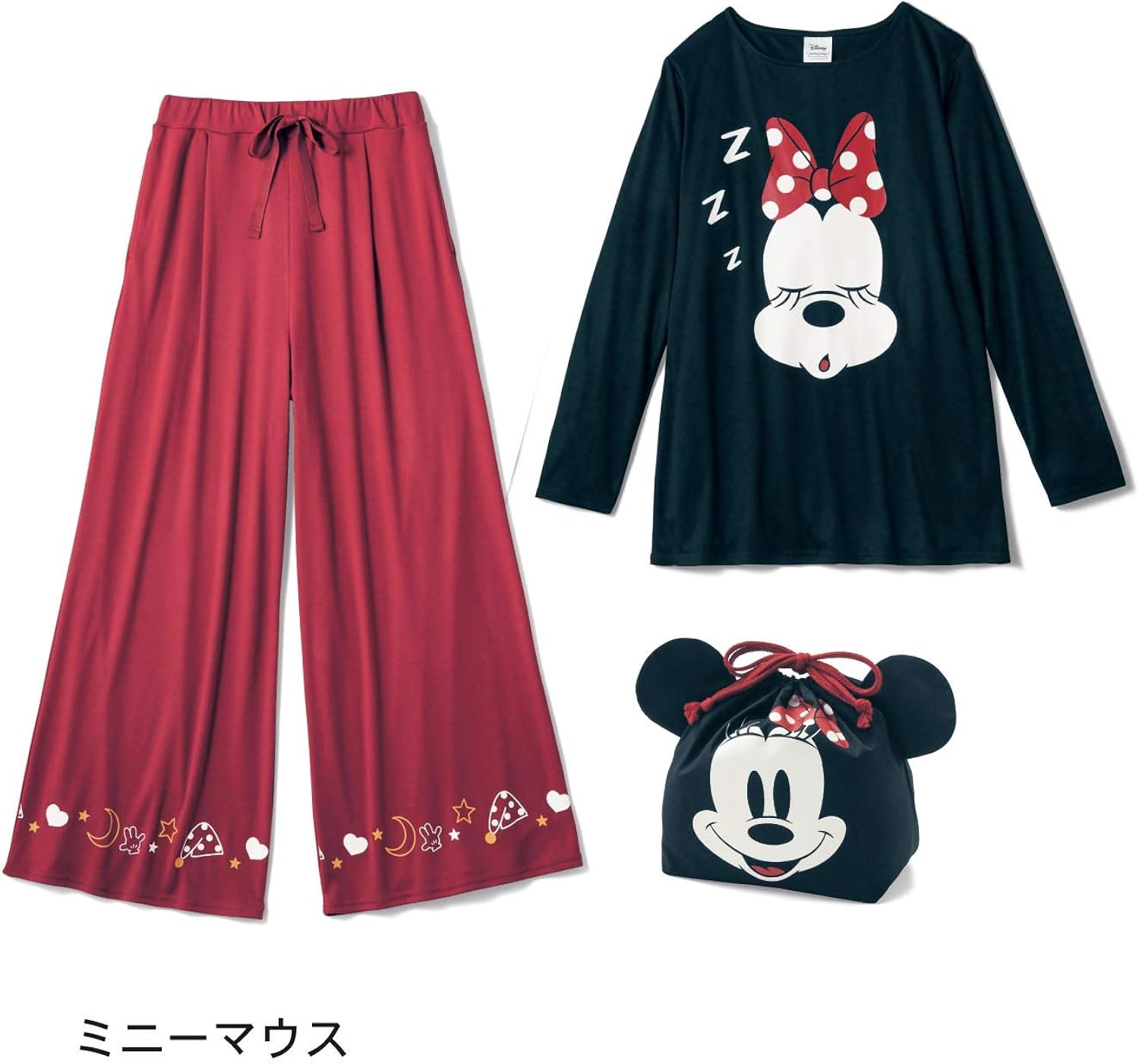 Amazon ベルメゾン ディズニー パジャマ ルームウェア レディース 巾着付きトラベル長袖パジャマ チップ デール 3l パジャマ ルームウェアセット 通販