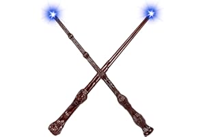 ShinySong Light Up Wand with Sound Magic Wizard Witch Wand Illuminating Toy Party Cosplay Costume Accessories 2 Pack, Hive & Root