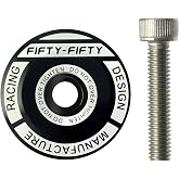 FIFTY-FIFTY Bike Headset Top Cap with Bolts, 1-1/8 Stem Top Cap with Bolt | Aluminum alloy, CNC Machining, Ultra-light, Waterproof and Anti-rust, Easy to Install