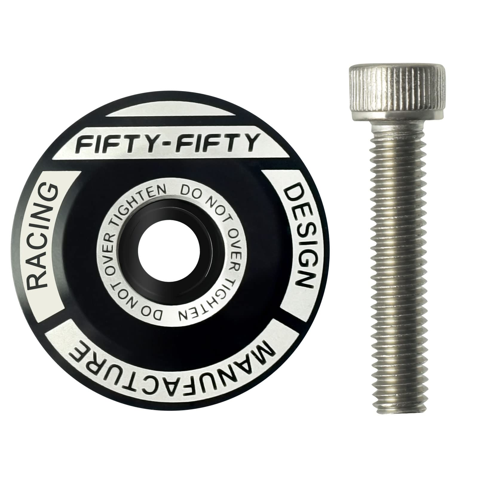 FIFTY-FIFTY Bike Headset Top Cap with Bolts, 1-1/8 Stem Top Cap with Bolt for MTB, Road Bike