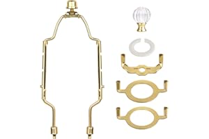 WEAVERBIRD 8 9 10 inch Adjustable Lamp Shade Harp Holder Kit, Heavy Duty Lamp Shade Bracket with 3/8 Standard Saddle, E14 E26