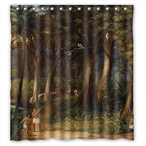 NASAZONE Width X Height / 66 X 72 Inches / W H 168 By 180 Cm Beautiful Scenery Landscape Painting Bathroom Curtains Polyester Fabric Ornament And Gift To Couples Bf Birthday Boys Kids. D